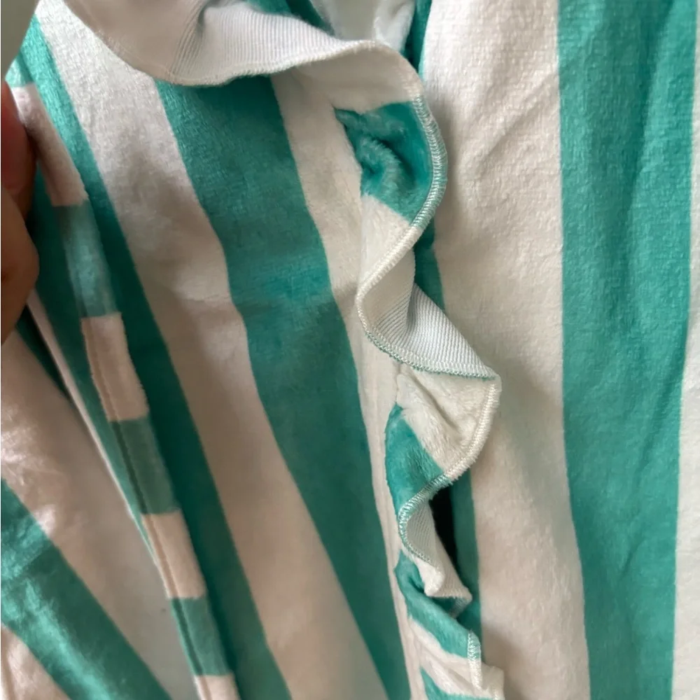 Sweet Honey Ruffled Teal and White Swim Robe